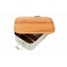 Lunchbox Edelstahl 700ml mit Holzdeckel