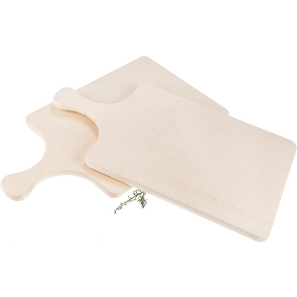 Schneidebrett mit Griff / Stollenbrett aus FSC® Ahorn Holz - 44 x 24 x 1,5 cm