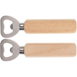 Flaschenöffner mit Buchenholzgriff und Edelstahlklinge