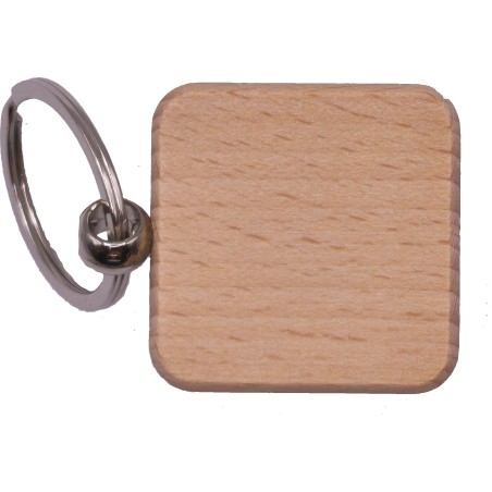 Schlüsselanhänger aus Buche- Quadratische Form - 4 x 4 x 0,5 cm